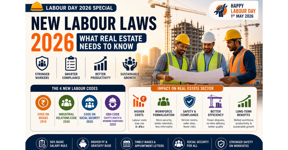 New Labour Laws 2026 in India: Complete Guide to the 4 Labour Codes, Salary Changes & Impact on Real Estate Sector
