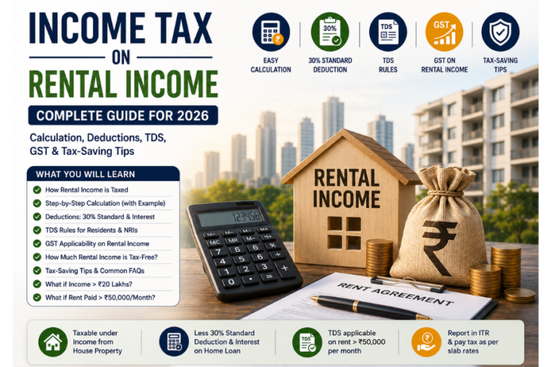 Income Tax on Rental Income in India: Complete Guide for 2026 (Calculation, Deductions, TDS, GST & Tax-Saving Tips)