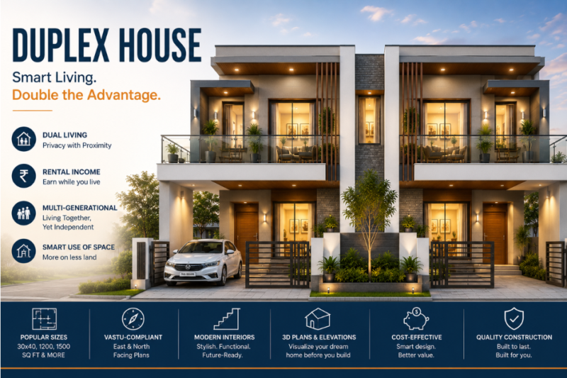 Duplex House: The Ultimate Guide to Modern Living in India – Designs, Plans, Costs & Expert Tips (2026)