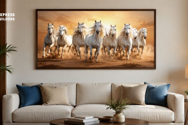 7 Running Horses Painting Vastu Direction in House