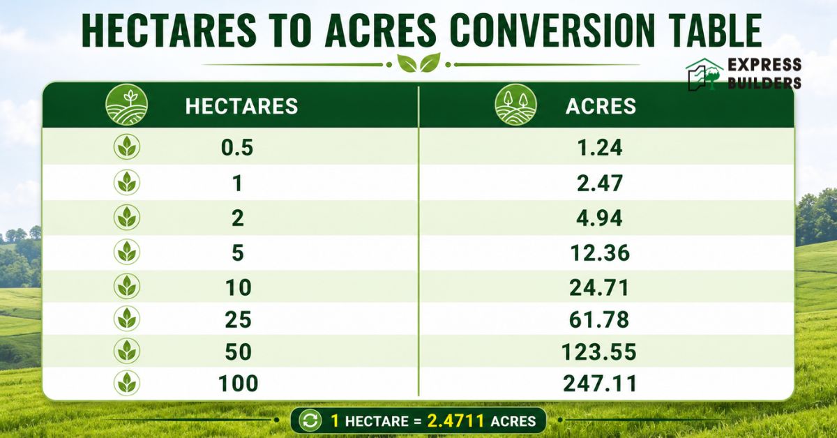 Hectares to Acres