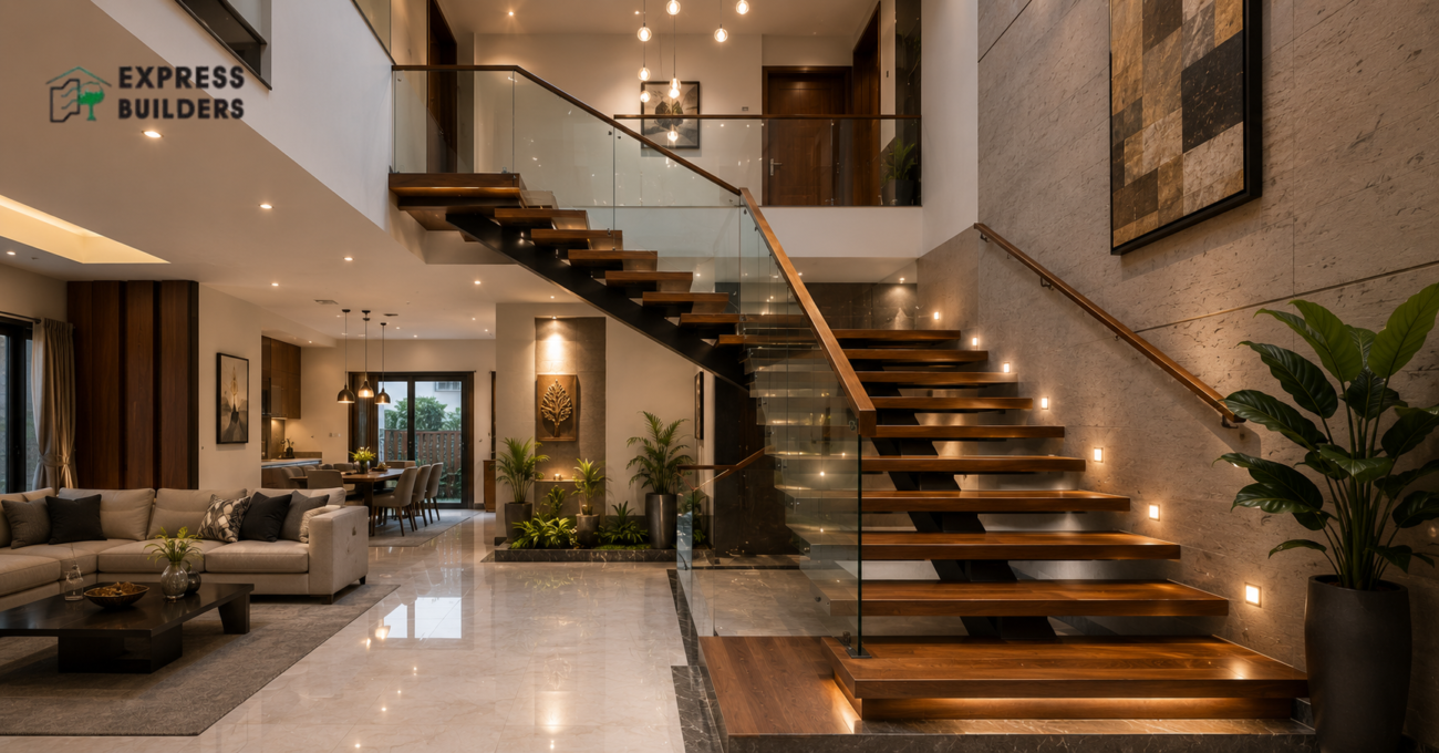 Stairs design for duplex house