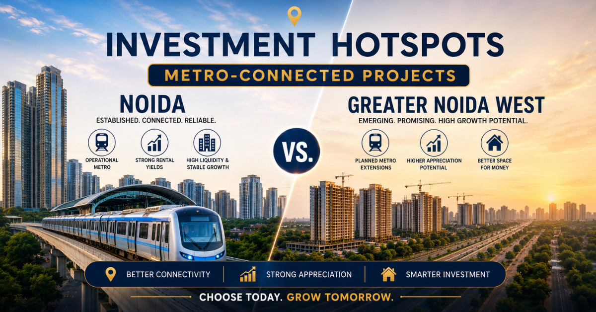 Flats Near Metro Station in Noida vs Greater Noida: Best Investment 2026