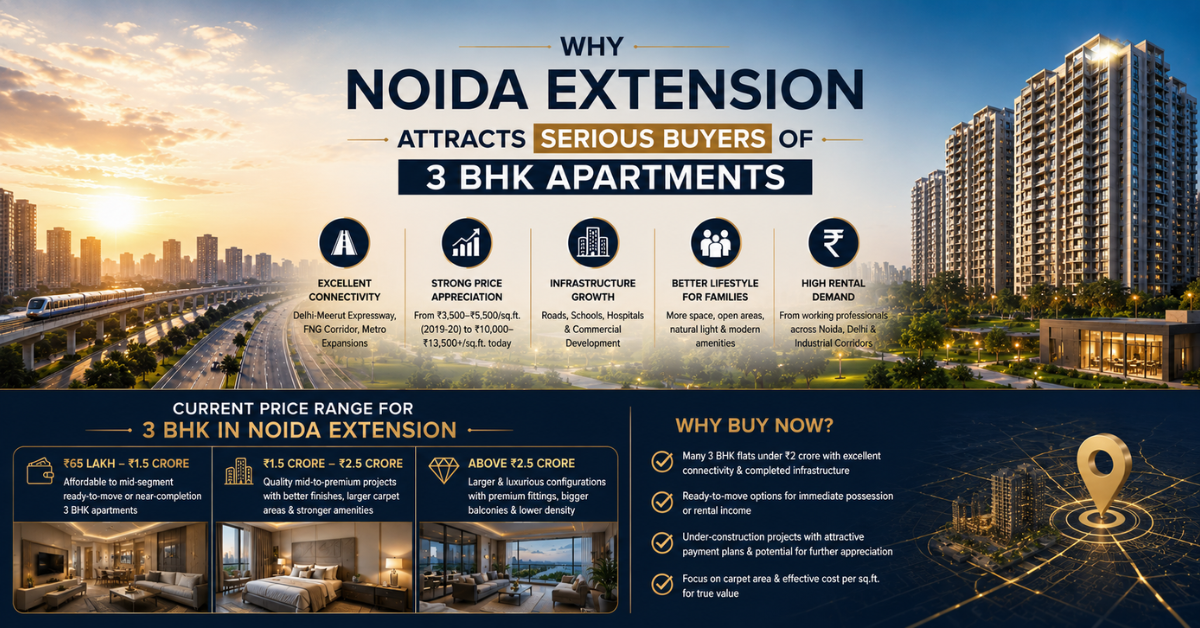 3 BHK in Noida Extension: Prices & Best Options 2026