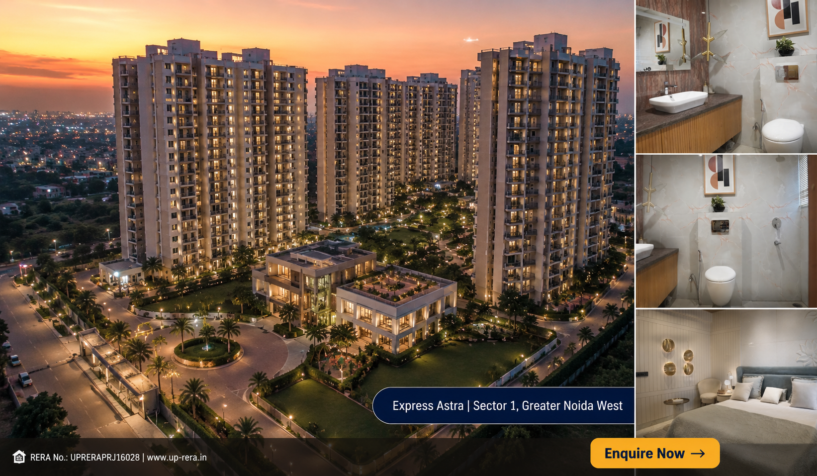 express astra sector 1 greater noida west- ready to move 4 bhk gated community exterior and interior view