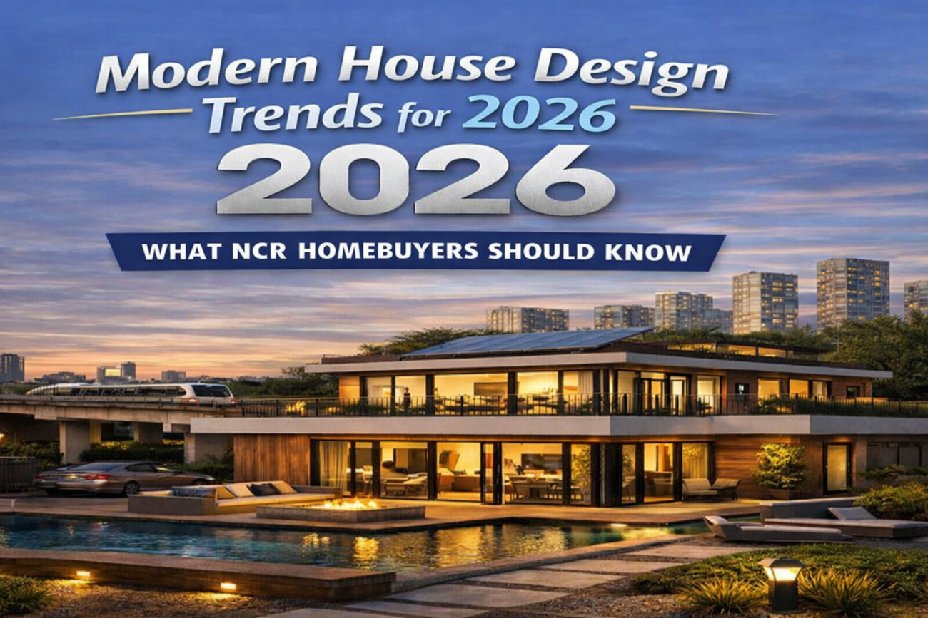 Modern luxury house with pool and solar panels under twilight sky, representing 2026 design trends for NCR homebuyers.