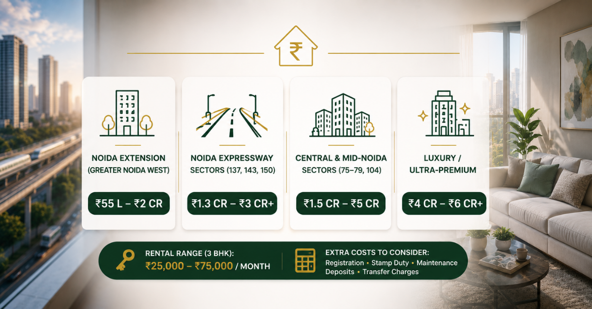 3 BHK Corner Flats in Noida – Prices & Best Areas