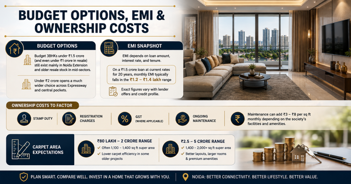 Noida 3BHK Flat Prices 2026: Sector Guide & Trends