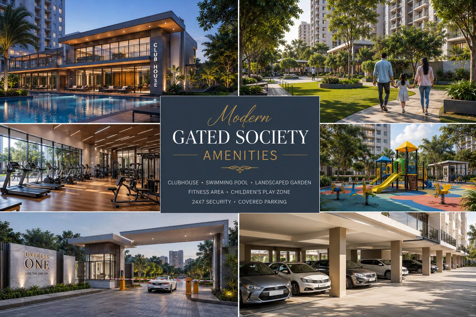 Modern gated society amenities in Ghaziabad
