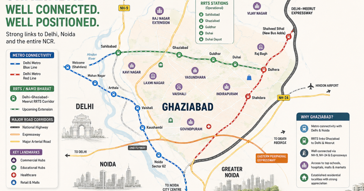 Ghaziabad connectivity with Metro RRTS and Delhi NCR