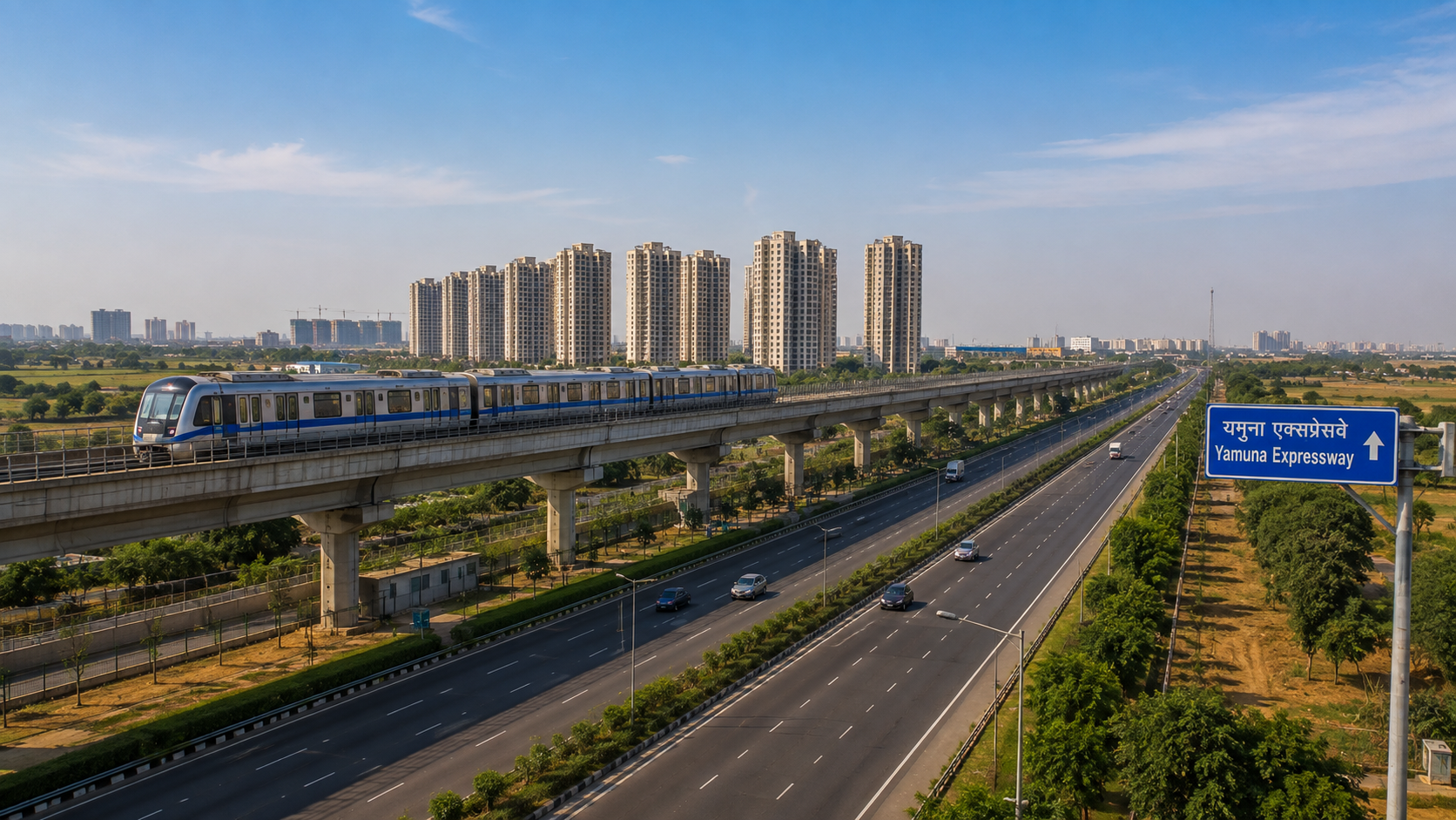 Yamuna Expressway connectivity near Greater Noida residential areas