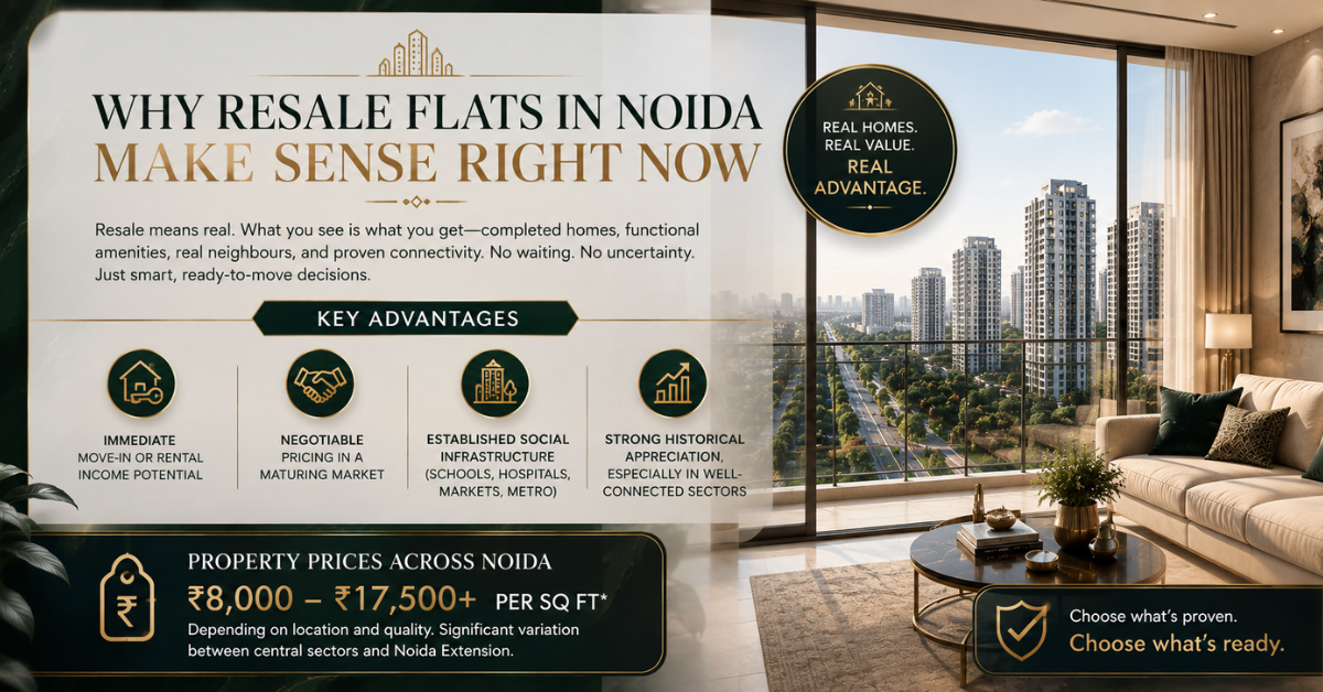 Resale Flats in Noida: Prices, Best Areas & ROI Guide 2026