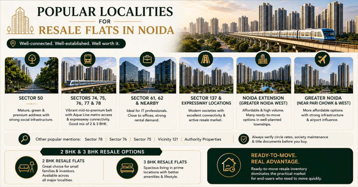 Resale Flats in Noida: Prices, Best Areas & ROI Guide 2026
