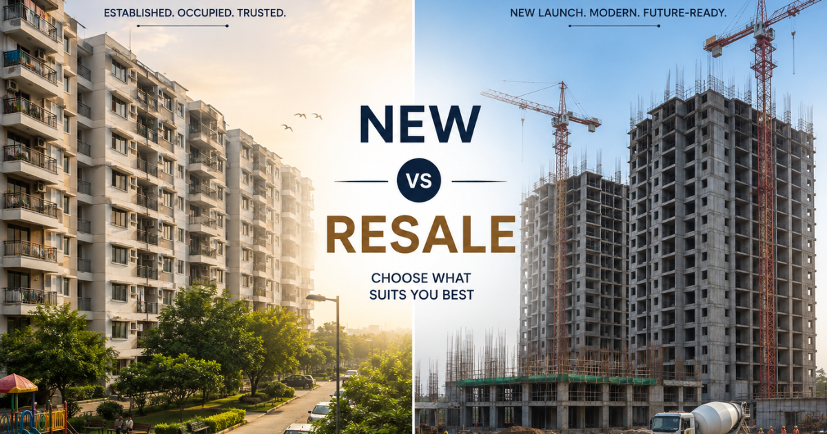 Resale flat versus new property comparison in Ghaziabad