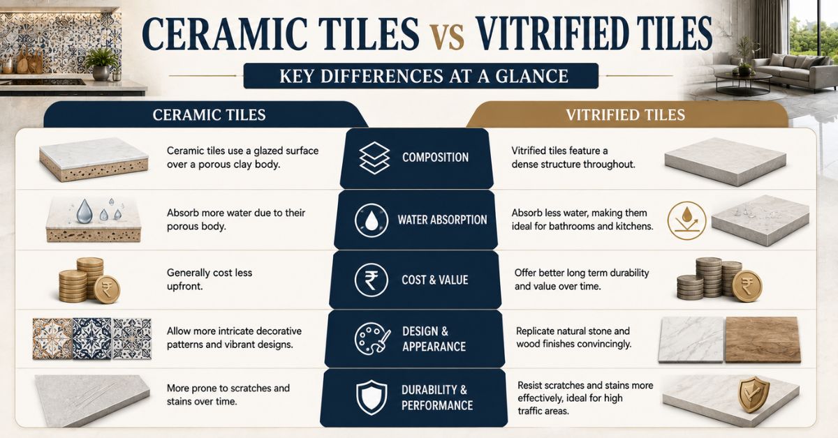 ceramic vs vitrified tiles