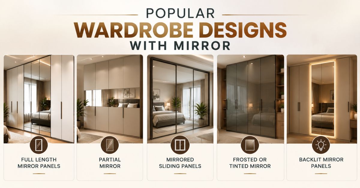 Wardrobe design with mirror