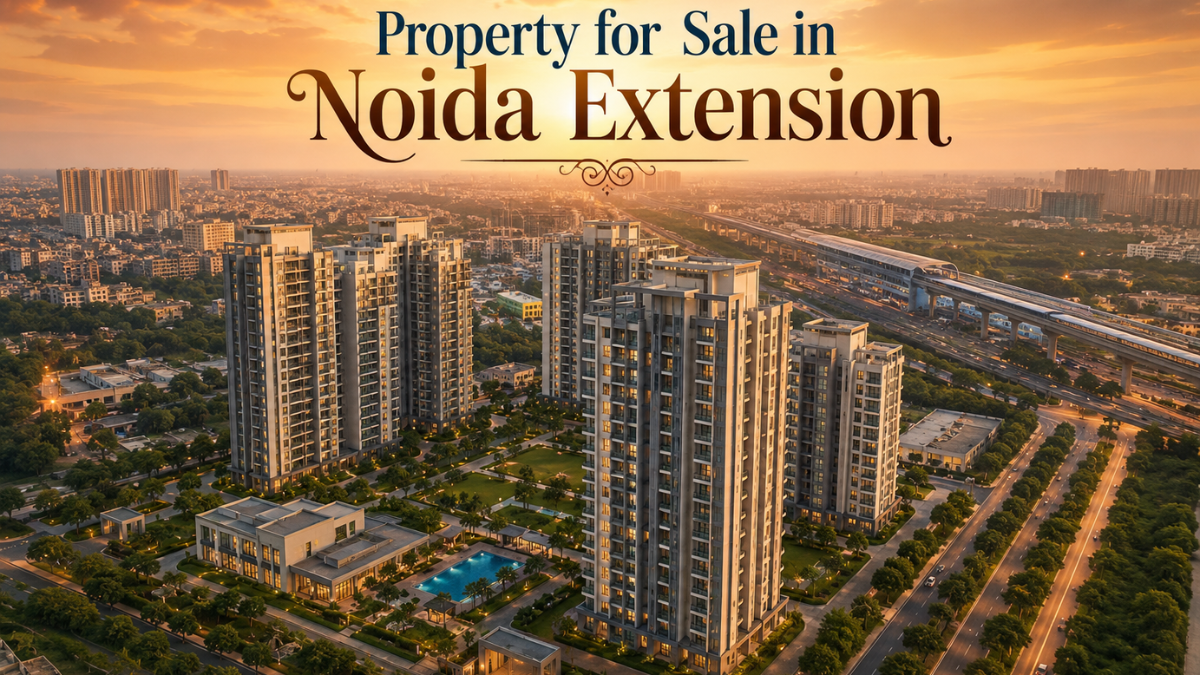 Aerial view of premium gated residential apartments for sale in Noida Extension, Greater Noida West 2026